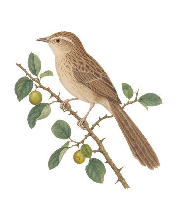 Common Babbler, painted after the Company School