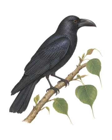 Large-billed Crow, painted after the Company School