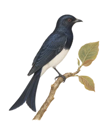 White-bellied Drongo, painted after the Company School