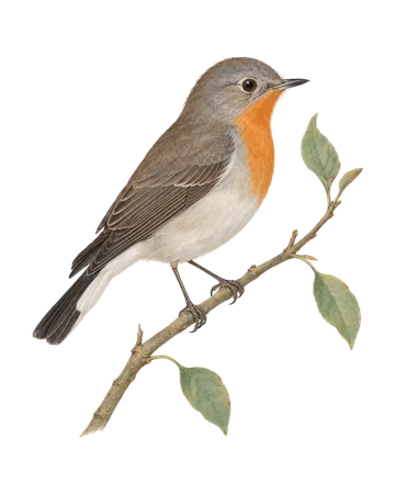 Red-breasted Flycatcher, painted after the Company School