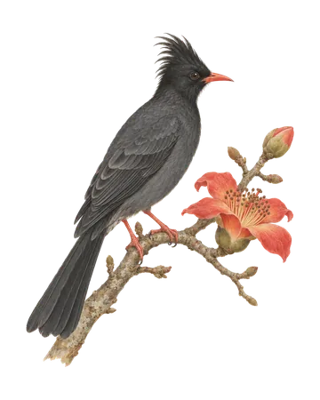 Black Bulbul, painted after the Company School