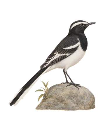 White-browed Wagtail, painted after the Company School